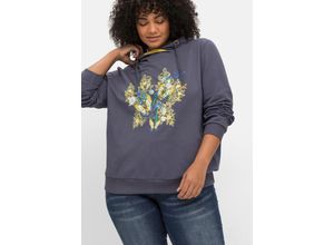 4063136652105 - Große Größen Kapuzensweatshirt mit floralem Frontdruck indigo bedruckt Gr52 54 4063136652105 - Große Größen Kapuzensweatshirt mit floralem Frontdruck indigo bedruckt Gr52 54