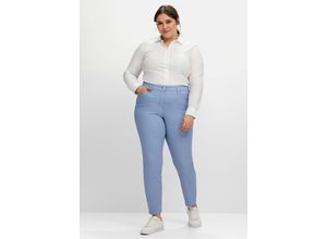 4063136656370 - Große Größen Schmale Hose im Coloured-Denim-Look mittelblau Gr40