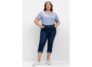 4063136666386 - Große Größen Schmale Caprijeans mit Saumumschlag blue Denim Gr56