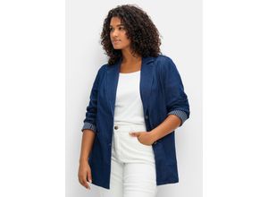 4063136666638 - Große Größen Sweat-Blazer in Denimoptik dark blue Denim Gr42