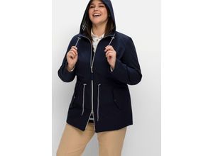 4063136667086 - Große Größen Softshell-Parka mit gestreifter Innenseite nachtblau Gr46