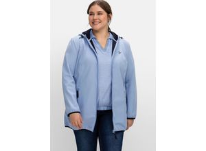 4063136667260 - Große Größen Softshelljacke mit Kapuze und Kontrastdetails mittelblau Gr40