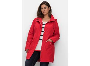 4063136667789 - Große Größen Outdoor-Parka mit abnehmbarer Kapuze mohnrot Gr40