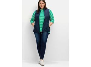 4063136676569 - Große Größen Weste mit Stehkragen und Kontrastdetails nachtblau Gr44