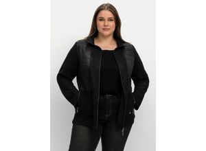 4063136682027 - Große Größen Leichte Jerseyjacke mit gesteppten Partien schwarz Gr40