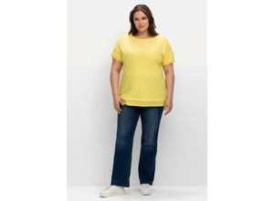 4063136709670 - Große Größen Shirt mit Blusenbesatz am Saum gelb Gr52 54