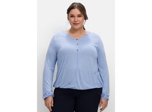 4063136735358 - Große Größen Tunika mit Knopfleiste und Gummizugbund mittelblau Gr48