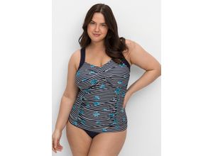 4063136737536 - Große Größen Gestreiftes Tankini-Top mit Shaping-Einsatz marine gestreift Gr40B