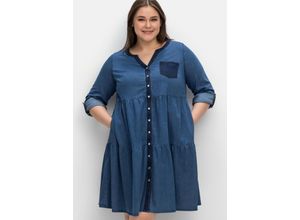 4063136744008 - Große Größen Gestuftes Jeanskleid mit Kontrastdetails blue Denim Gr48 4063136744008 - Große Größen Gestuftes Jeanskleid mit Kontrastdetails blue Denim Gr48