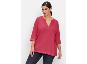 4063136744589 - Große Größen Jerseyshirt aus Waffelpiqué mit V-Cut und 3 4-Arm orchidee Gr56 58 4063136744589 - Große Größen Jerseyshirt aus Waffelpiqué mit V-Cut und 3 4-Arm orchidee Gr56 58