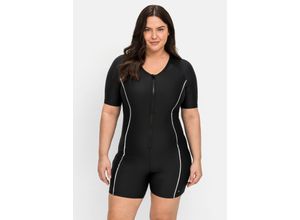 4063136749058 - Große Größen Schwimmanzug mit kurzem Ärmel und kurzem Bein schwarz Gr44E