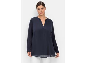 4063136751297 - Große Größen Tunika im Lagenlook aus Chiffon und Jersey nachtblau Gr42