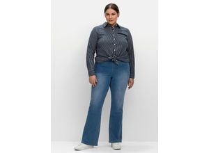 4063136754076 - Große Größen Bootcut-Jeans mit Gummibund und Kontrastnähten blue Denim Gr42