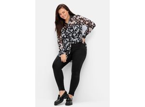 4063136757435 - Große Größen Leggings in Velourslederoptik vorn schwarz Gr50