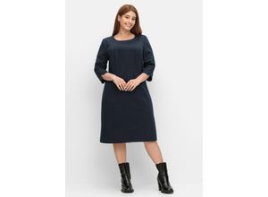 4063136757718 - Große Größen Etuikleid in Petite Passform aus Milanoware nachtblau Gr54