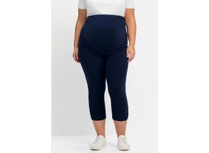 4063136788392 - Große Größen Umstands-Leggings in Caprilänge mit Überbauchbund indigo Gr40