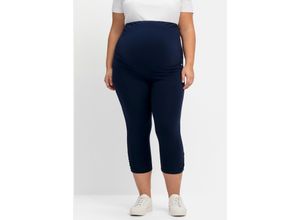 4063136788408 - Große Größen Umstands-Leggings in Caprilänge mit Überbauchbund indigo Gr42