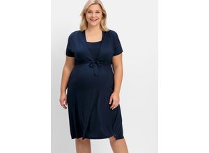 4063136788835 - Große Größen Stillkleid aus Jersey mit Unterbrust-Tunnelzug nachtblau Gr48 4063136788835 - Große Größen Stillkleid aus Jersey mit Unterbrust-Tunnelzug nachtblau Gr48