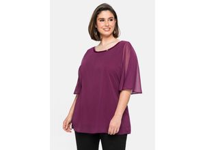 4063136798209 - Große Größen Chiffontunika mit Flügelärmeln und Innentop beere Gr60 4063136798209 - Große Größen Chiffontunika mit Flügelärmeln und Innentop beere Gr60