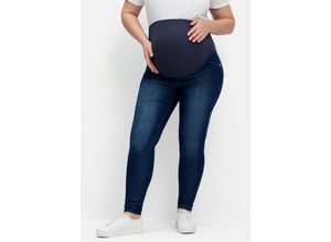 4063136808441 - Große Größen Umstands-Treggings mit Überbauchbund dark blue Denim Gr40