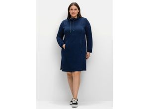 4063136839285 - Große Größen Kurzes Sweatkleid in Denim-Optik dark blue Denim Gr44