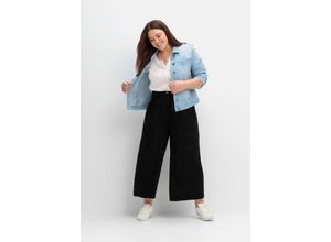 4063136847181 - Große Größen Culotte in Curvy-Schnitt ELLA mit Stoffgürtel schwarz Gr40