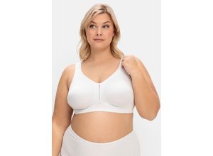 4063136852277 - Große Größen Entlastungs-BH ohne Bügel mit tonigen Streifen weiß Gr105D