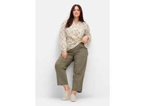 4063136853557 - Große Größen Weite 7 8-Hose mit Gummizugbund khaki Gr50