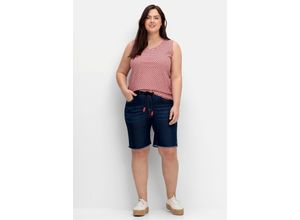 4063136854622 - Große Größen Bermudas aus Sweat-Denim mit offenem Saum dark blue Denim Gr40