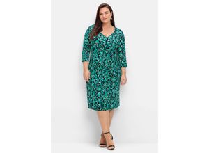 4063136858378 - Große Größen Jerseykleid in Wickeloptik mit Blumenprint schwarz gemustert Gr40 4063136858378 - Große Größen Jerseykleid in Wickeloptik mit Blumenprint schwarz gemustert Gr40