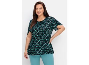 4063136860975 - Große Größen Shirt mit Blumen und dekorativen Ärmeln schwarz gemustert Gr56 58 4063136860975 - Große Größen Shirt mit Blumen und dekorativen Ärmeln schwarz gemustert Gr56 58