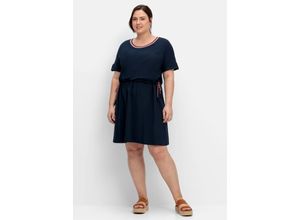 4063136861170 - Große Größen Jerseykleid mit Ringelbündchen und Tunnelzug nachtblau Gr58 4063136861170 - Große Größen Jerseykleid mit Ringelbündchen und Tunnelzug nachtblau Gr58