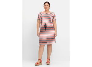 4063136863532 - Große Größen Gestreiftes Jerseykleid mit Taillen-Tunnelzug offwhite gestreift Gr44 4063136863532 - Große Größen Gestreiftes Jerseykleid mit Taillen-Tunnelzug offwhite gestreift Gr44