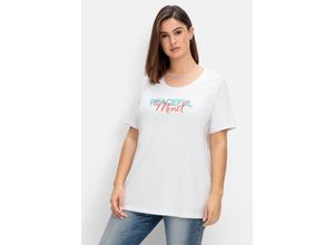 4063136864058 - Große Größen T-Shirt mit Statement-Frontdruck weiß bedruckt Gr40