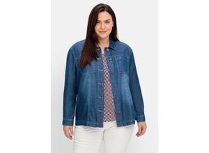 4063136875856 - Große Größen Hemdjacke in Jeans-Optik aus TENCEL™ Lyocell blue Denim Gr40