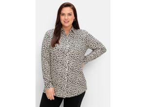 4063136882731 - Große Größen Bluse mit Animal-Alloverprint aus Viskose ecru bedruckt Gr44