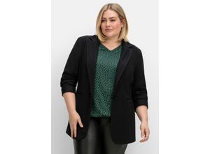 4063136885701 - Große Größen Taillierter Blazer in Ottoman-Rippstruktur schwarz Gr52