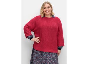 4063136886593 - Große Größen Oversized-Pullover mit 3 4-Arm aus Bändchengarn orchidee Gr56 58