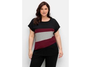 4063136887996 - Große Größen Oversized-Shirt in Colourblocking-Optik schwarz Gr52 54