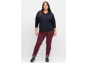 4063136889938 - Große Größen Leggings mit fixiertem Aufschlag am Saum weinrot Gr44