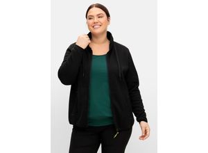 4063136890460 - Große Größen Funktionsjacke aus Strickfleece mit Stehkragen schwarz Gr40 42