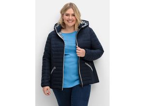 4063136894079 - Große Größen Leichte Steppjacke mit abnehmbarer Kapuze nachtblau Gr40