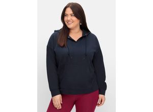 4063136894734 - Große Größen Sweatshirt mit Kapuze und Kängurutasche nachtblau Gr52 54