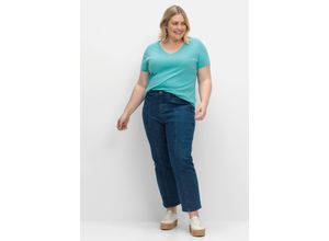 4063136895403 - Große Größen Gerade Jeans in Curvy-Schnitt PIA knöchelfreier Länge blue Denim Gr40