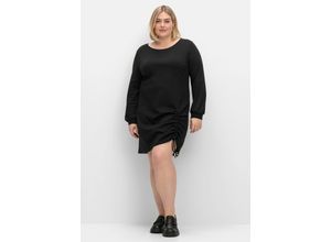 4063136898213 - Große Größen Kurzes Shirtkleid mit Tunnelzug am Saum schwarz Gr42