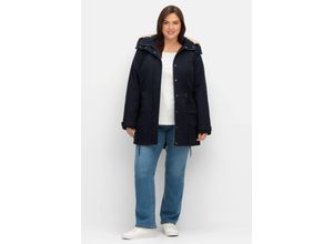 4063136900343 - Große Größen Warm wattierter Parka mit Taillen-Tunnelzug nachtblau Gr44 4063136900343 - Große Größen Warm wattierter Parka mit Taillen-Tunnelzug nachtblau Gr44