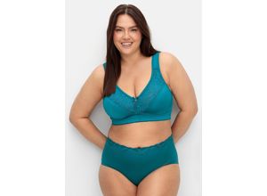 4063136904778 - Große Größen Entlastungs-BH ohne Bügel mit Spitze petrol Gr100G 4063136904778 - Große Größen Entlastungs-BH ohne Bügel mit Spitze petrol Gr100G