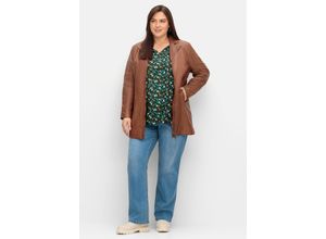 4063136905539 - Große Größen Lange Lederjacke aus Lammnappa mit Reverskragen cognac Gr50 4063136905539 - Große Größen Lange Lederjacke aus Lammnappa mit Reverskragen cognac Gr50