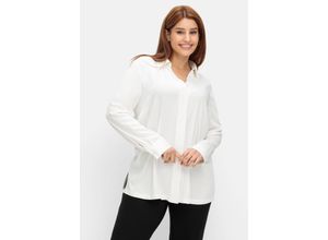 4063136906901 - Große Größen Leicht glänzende Hemdbluse in Petite-Passform offwhite Gr20