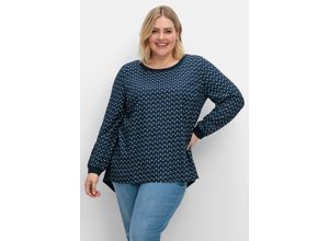 4063136907908 - Große Größen Tunika mit Minimal-Alloverprint aus Twill nachtblau gemustert Gr48